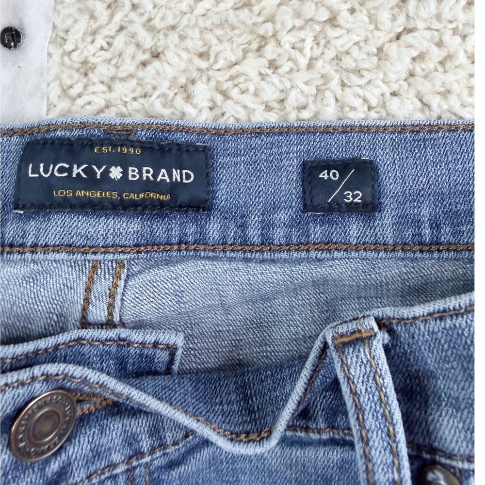 Mens 40 Lucky Brand 221 Straight Leg Jeans Medium Wash Denim Casual Classic Fit